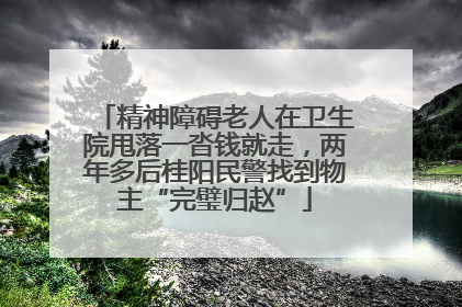 精神障碍老人在卫生院甩落一沓钱就走，两年多后桂阳民警找到物主“完璧归赵”